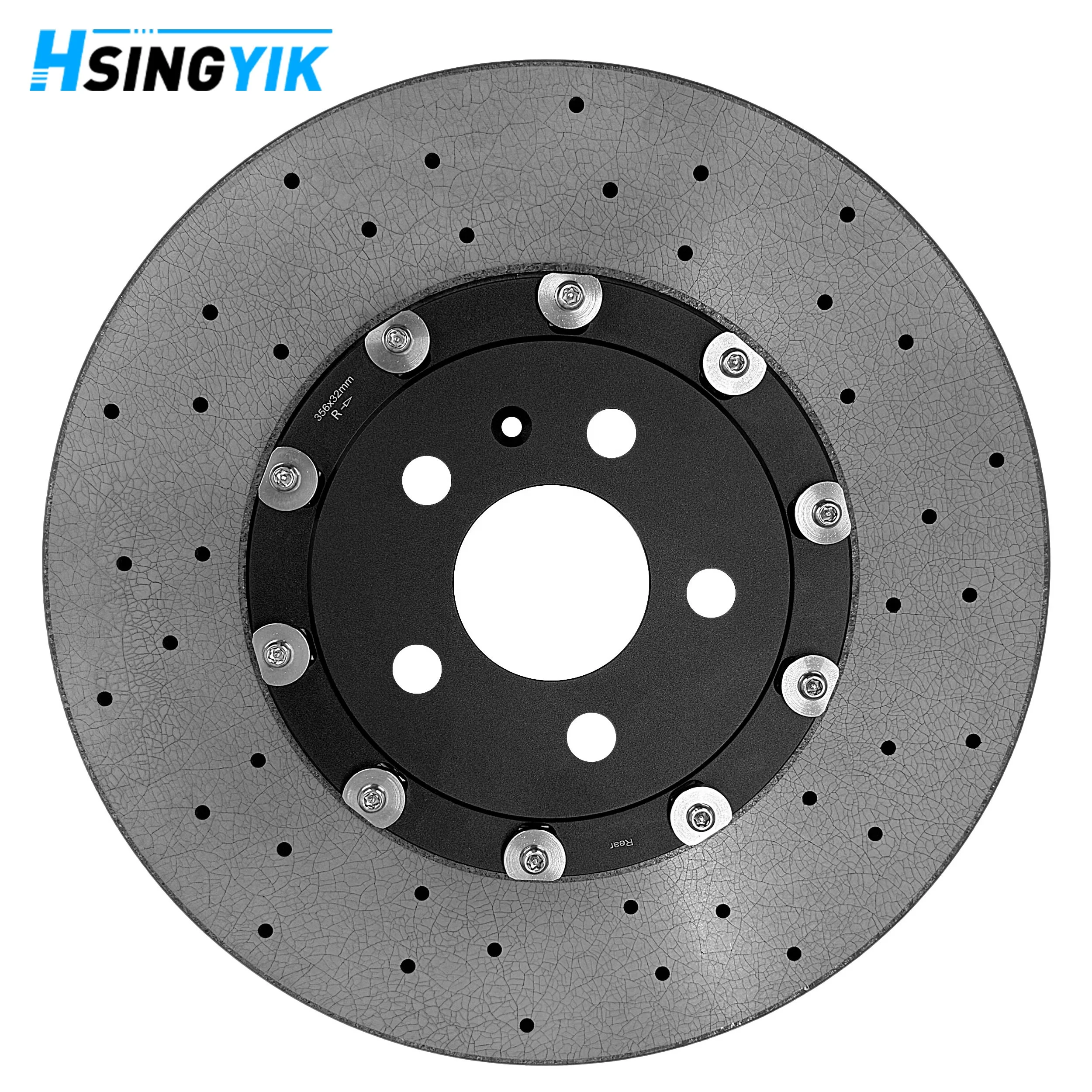 Hsingyik Rear Carbon Ceramic Brake Disc Rotor For Audi R8 420615601J / 4S0615601B 356X32MM