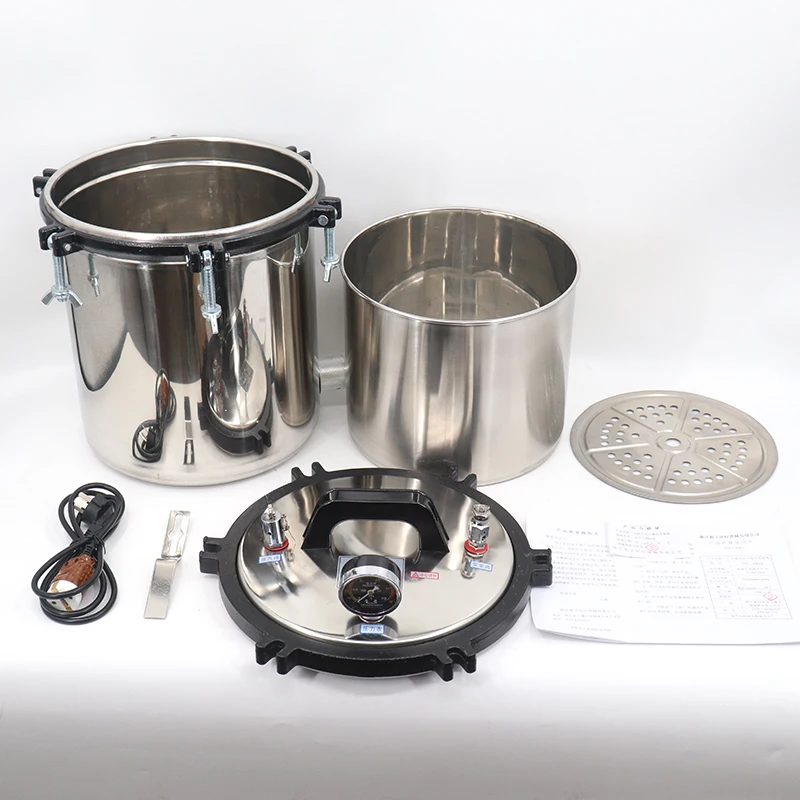 High-Temperature Autoclave Sterilizer Portable 24L Class B Laboratory Sterilizer for Small-Scale Lab Supplies
