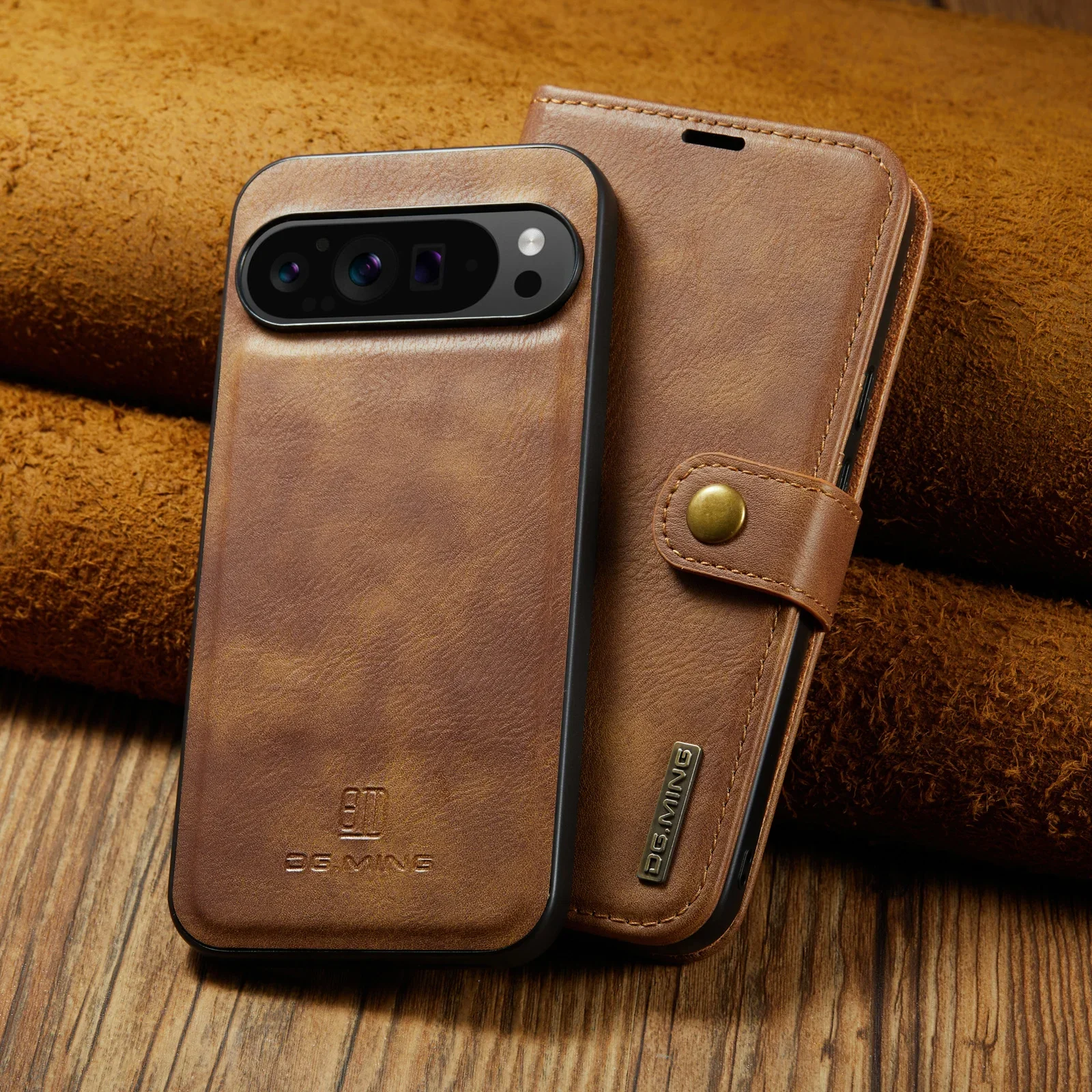 2 em 1 cartões destacáveis resolver carteira capa de telefone de couro para google pixel 9 pro xl 8a 7 7a 6 6a saco removível magnético capa de livro