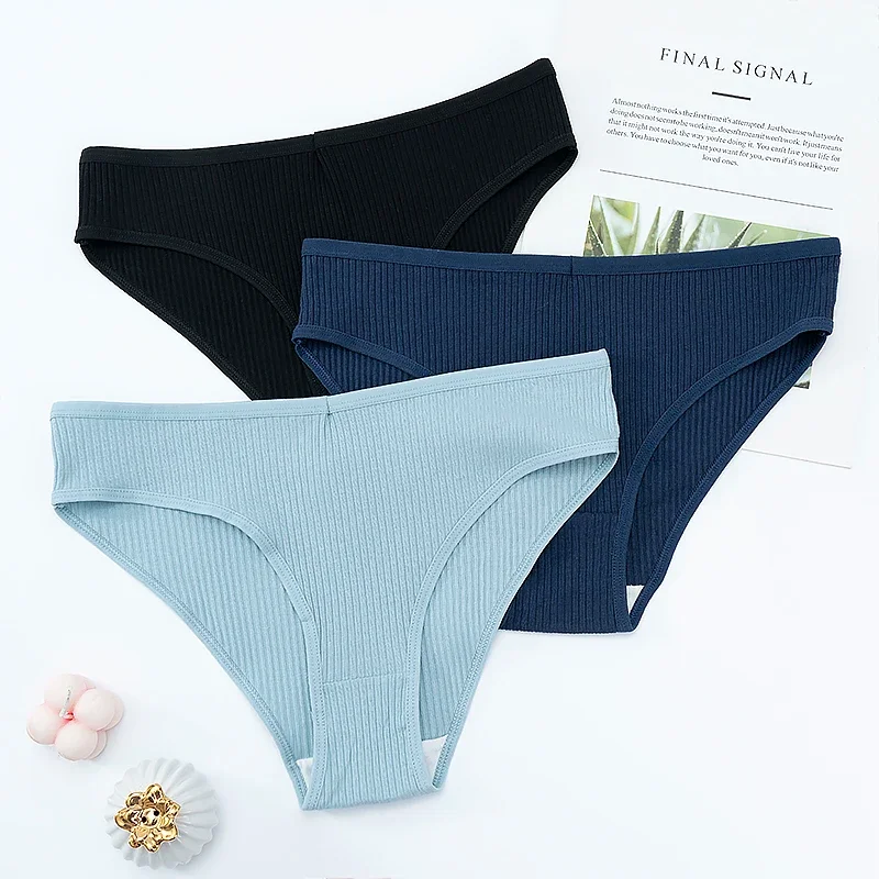 6PCS/Set Women\'s Panties Sexy Breathable Underwear Comfortable Lingerie Cotton Striped Briefs Fashion Cozy Underpants Sale