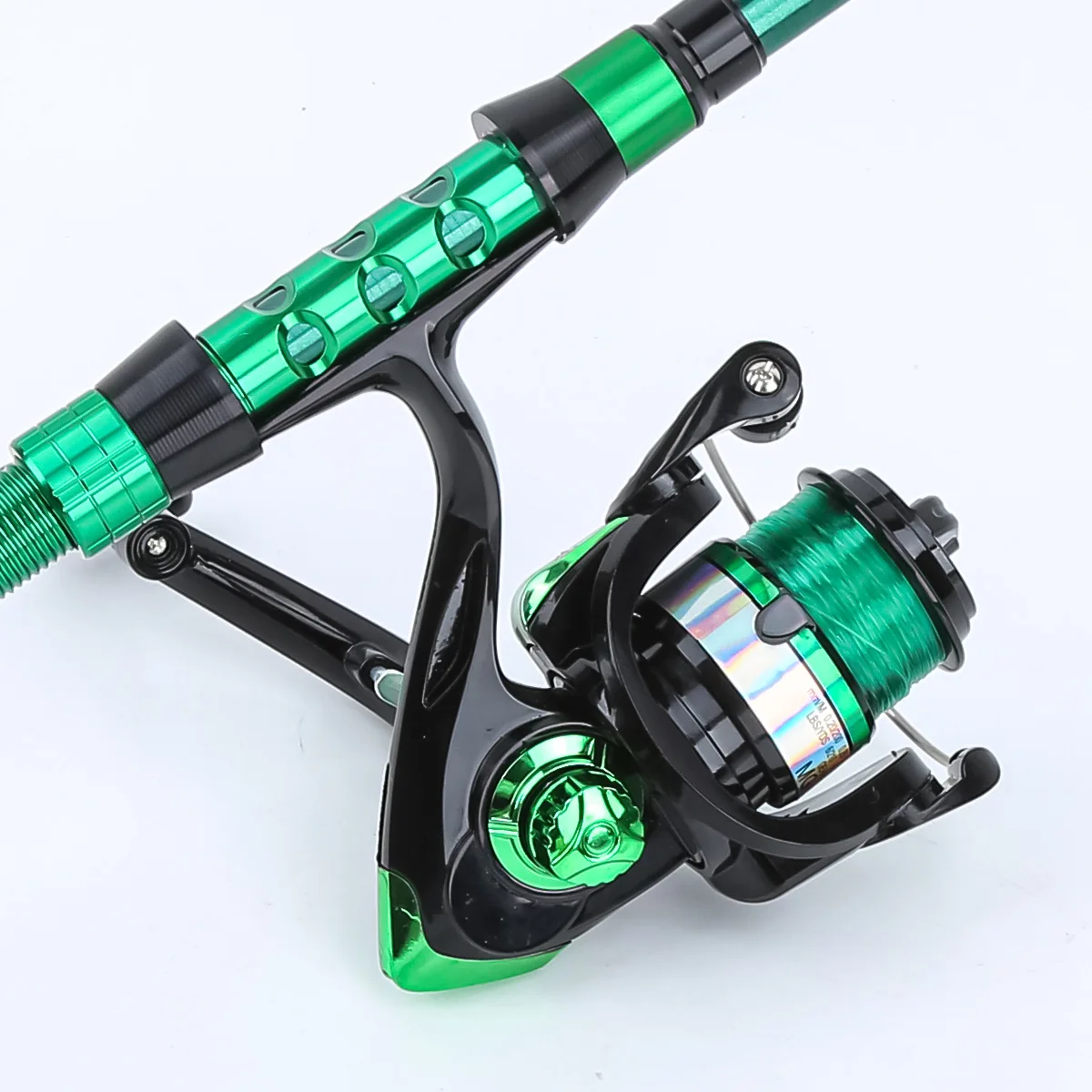 1.8 Meters Green Carbon Fiber Telescopic Lure Sea Rod Combo All-in-One Fishing Tackle Set,Complete Fishing Gear with Storage Box view 5