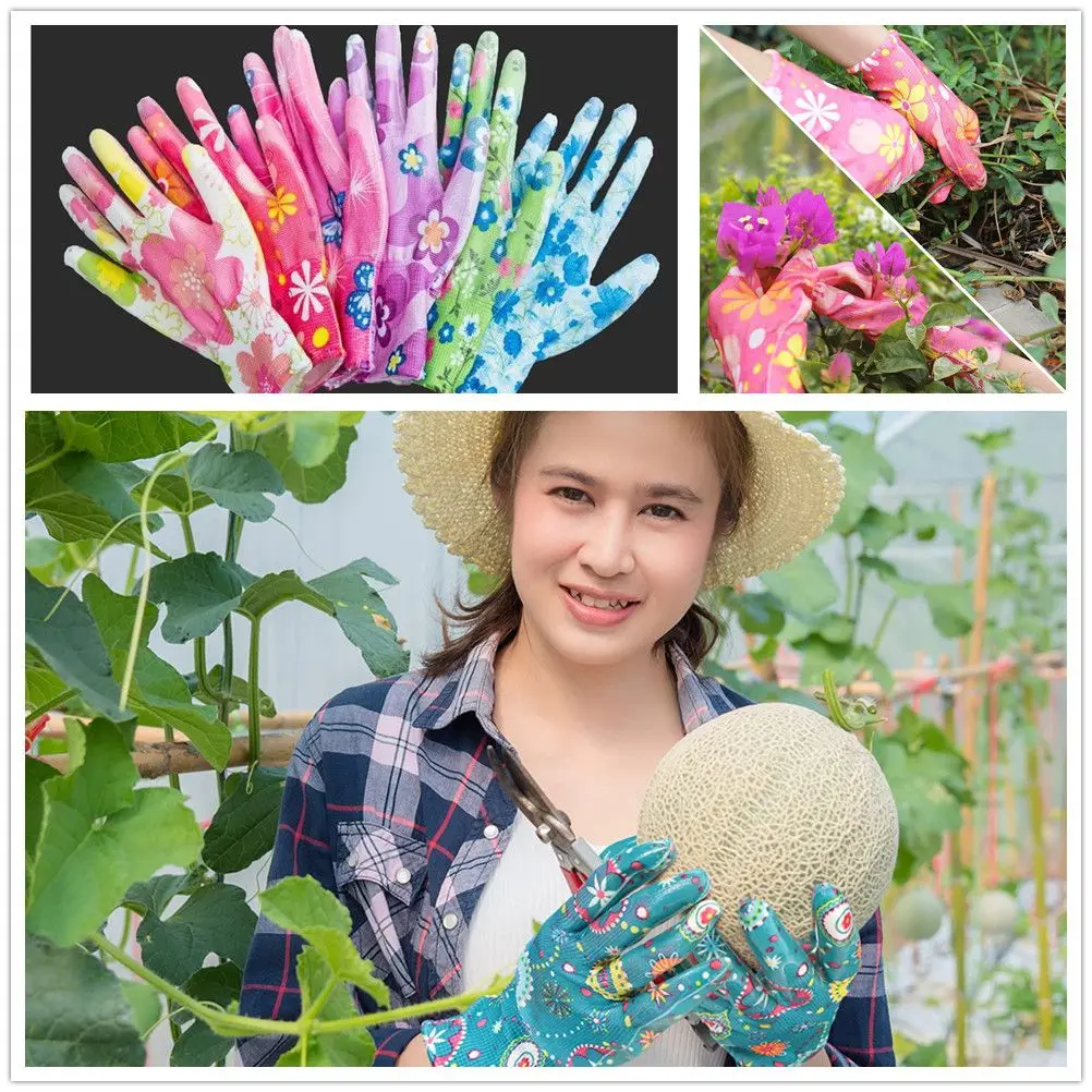 Planting Yard Cleaning Palm-Coated Floral Garden Gloves Women Non-Slip Working Gloves Non-Slip Household Labor Protection Gloves