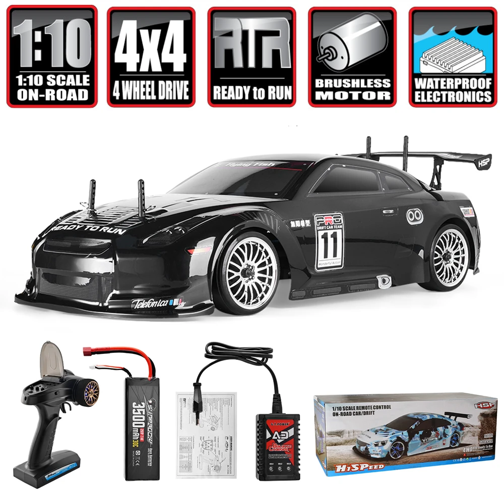 HSP Rc Drift Car 1:10 4wd On Road Racing 94123PRO FlyingFish Electric Power Brushless Lipo High Speed Hobby Remote Control Car