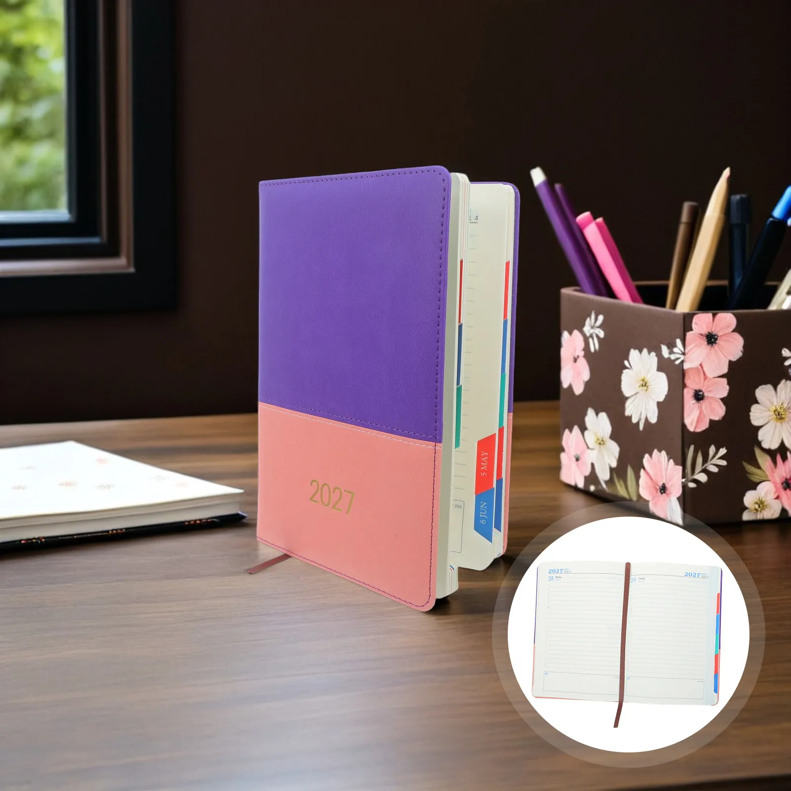 

2027 Daily Appointment Book Soft Cover Two-Tone A5 Planner Perfect Student Academic Business Organizer Notebook Schedule Journal
