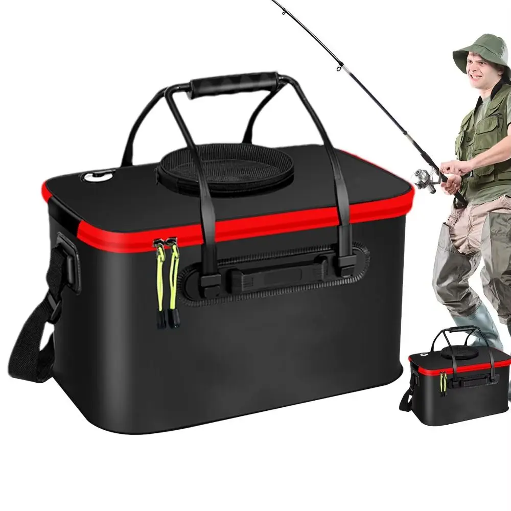 

Water-Resistant Foldable Fishing Bucket EVA Durable Fishing Tackle Bag Portable Lightweight Live Fish Tackle Box Outdoor Fishing