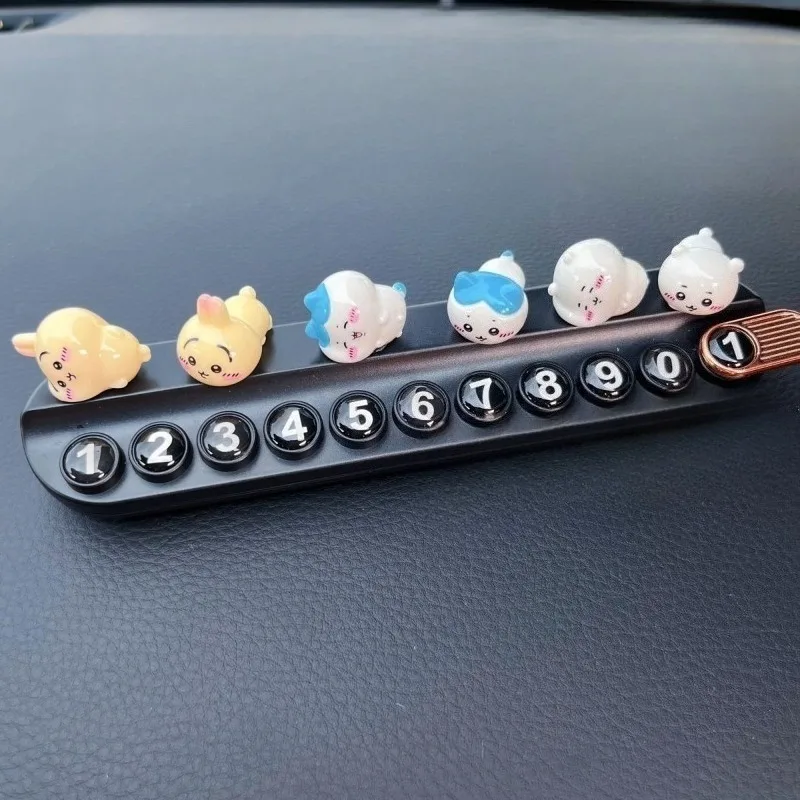 Kawaii Chiikawa Car Parking Phone Number Plate Hidden Temporary Parking Card Dashboard Contact Number Display Car Interior 2026 - view 6