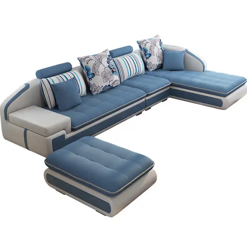 

Simple Modern Living Room Corner Detachable and Washable MIcrofiber Fabric Sofa Combination Size Latex Sofa