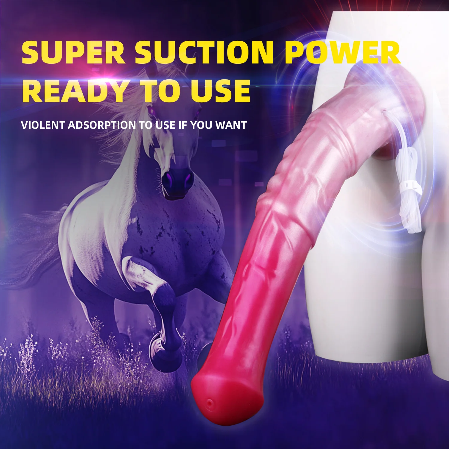 GBAR طويل الحصان القضيب التدفق المكونات الشرج مع مصاصة الحيوان دسار G-بقعة محفز القذف الجنس لعب للكبار الاستمناء