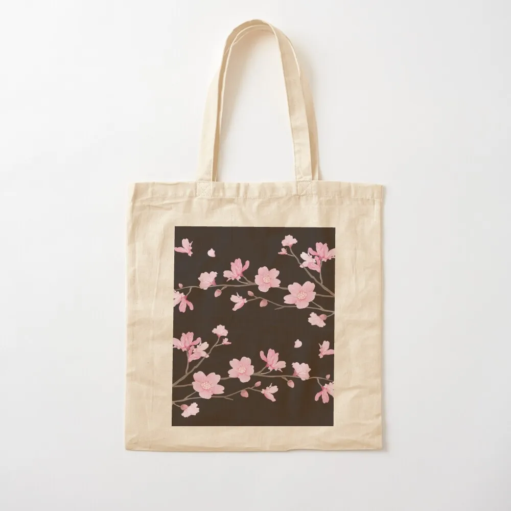 

Cherry Blossom flower plant - Black Tote Bag personalized tote canvas bags