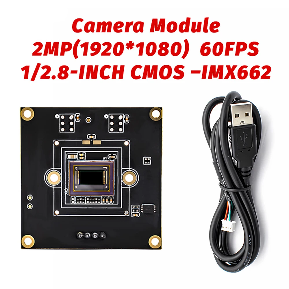 

USB Camera Module 1080P 60FPS 1/2.8" IMX662 Sensor Free Drive USB2.0 OTG UVC Compatible Plug And Play For Windows/Linux/Android