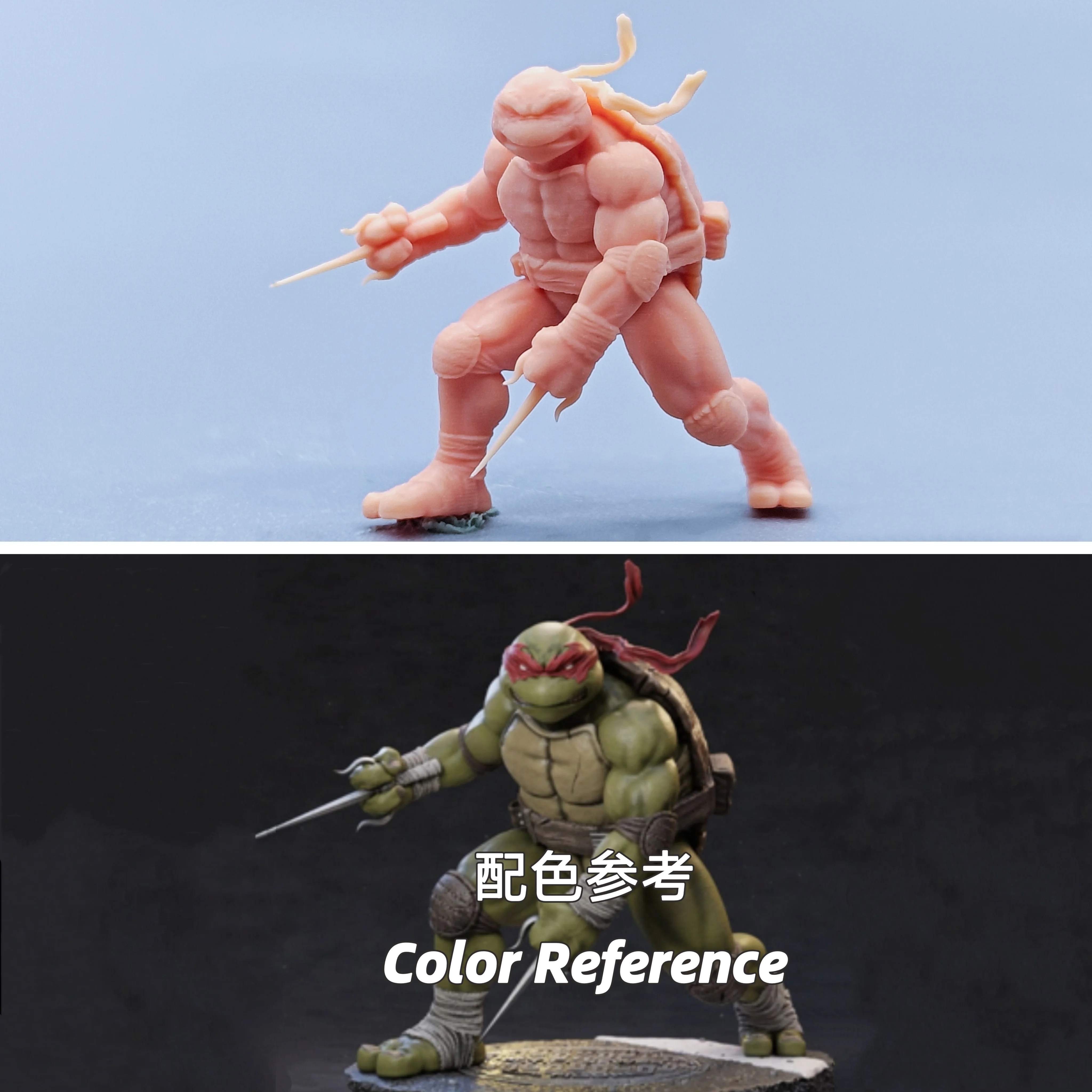 1/64 Figuren Maßstab Modell Harz Ninja Turtles Half Squat Raphael Ungefärbte Miniaturen Diorama Handbemalt C821