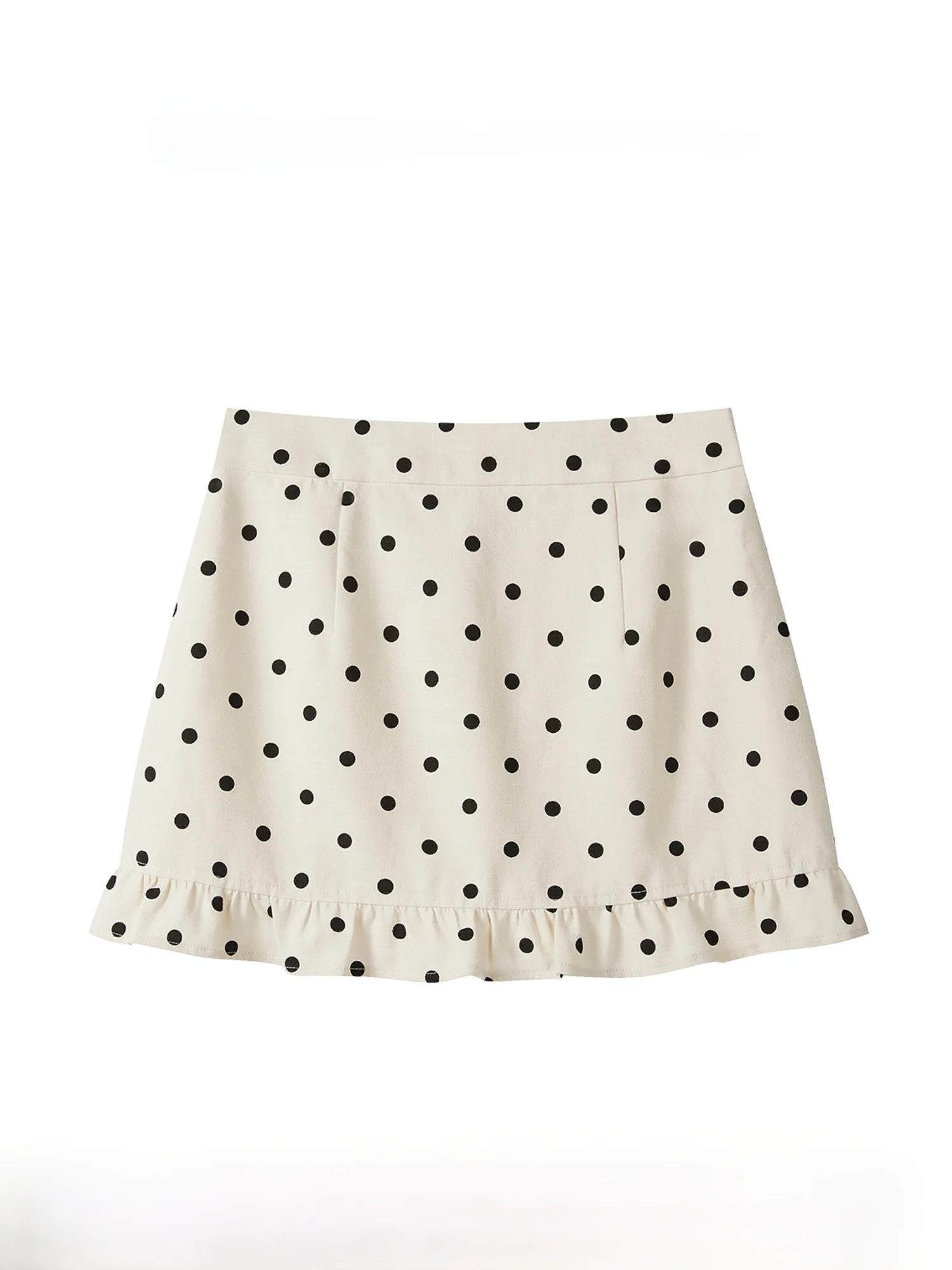 

Белая женская летняя новая юбка в горошек с высокой талией, повседневная юбка трапециевидной формы из смеси хлопка