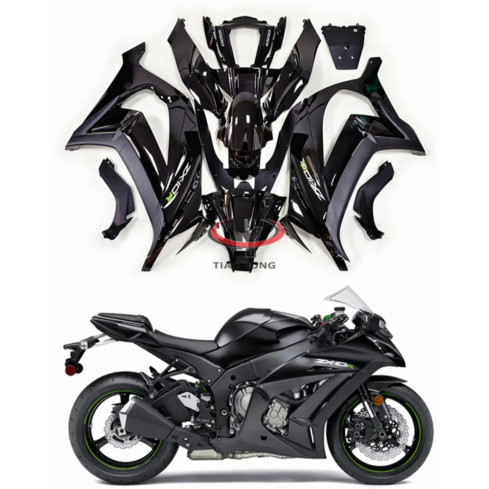 Bodywork Cowling Fit ZX10 R ZX 10R 2011 2012 2013 2014 2015 Motorcycle For Kawasaki ZX10R Full Fairing Kit All Shiny Black