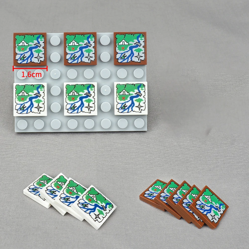 MOC 10PCS 3068 Printed Floor 2X2 Pattern Map Building Blocks Maya Ruins Compatible Board Bricks Particle Toy Children Kid Gifts