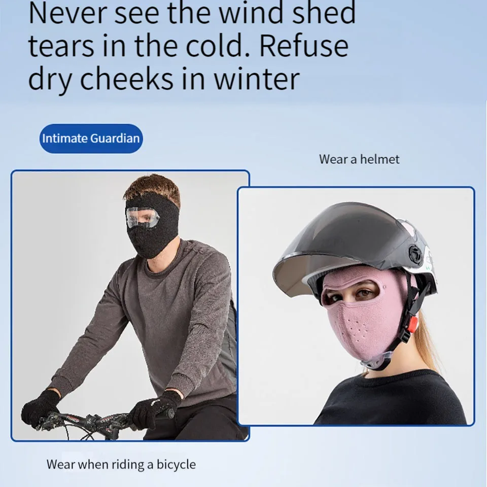 KoKossi Winter Fleece Warm Extended Mask Fleece Riding Windproof High Definition Goggles Hanging Ear Anti Fog And Dust Mask