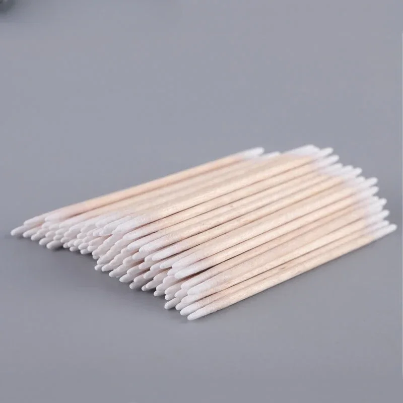 100/300 Pcs Disposable Ultra-small Cotton Swab Brush Lint Free Micro Wood Makeup Brushes Eyelash Extension Glue Removing Tools