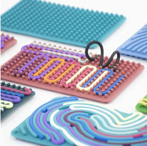 Planche d'activité sensorielle pour enfants, planche occupée, motricité, jouet Montessori, relaxant, anti-Stress, tige en Silicone colorée, jouet de voyage, cadeau pour garçon