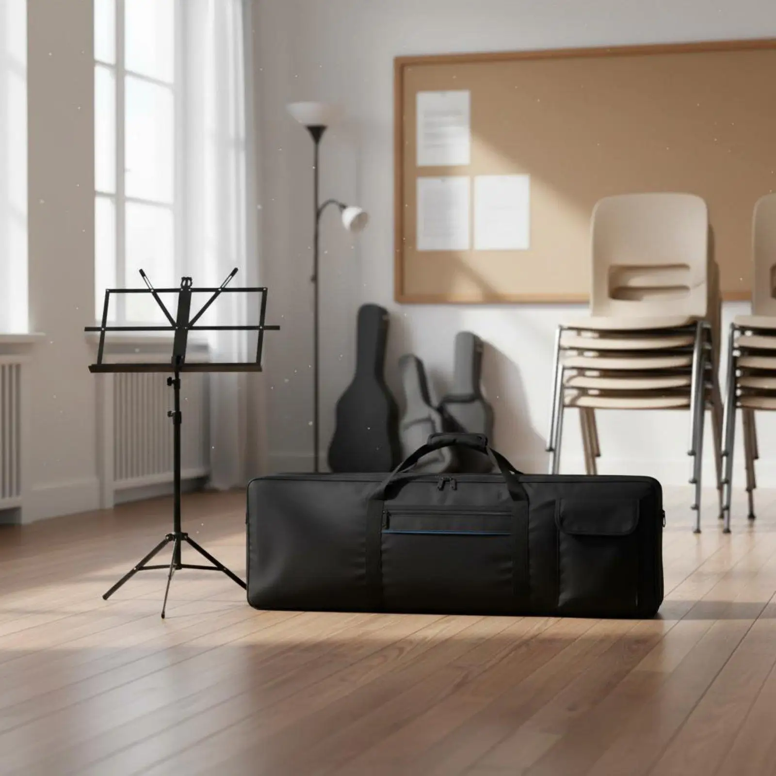 Music Keyboard Transport Bag with Reinforced Handles Waterproof Digital Piano Cover for Musicians