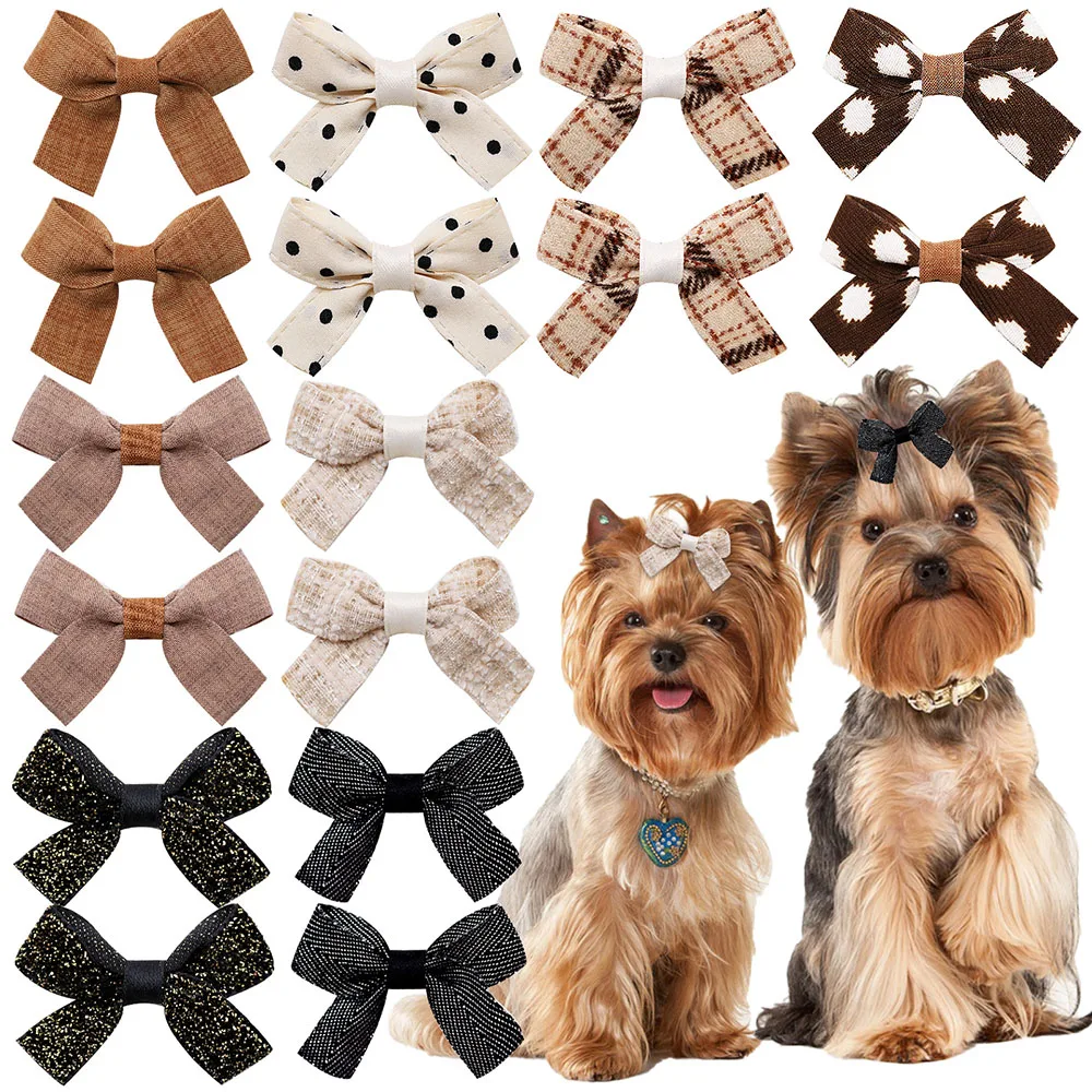 

50ps Small Dog Hair Clips Soft Comfortable Pet Dogs Hair Bows Dog Grooming Accessories Alloy Clip Dog Accessories For Small Dogs