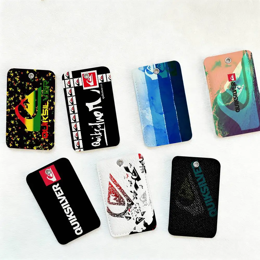Chaveiro Protetor de Cartões Q-Quiksilver com Logo, Porta-Cartões de Acesso e Refeição, Estojo para Cartões de Crédito, Identidade e Bancários, Pingente de Chaveiro Moderno