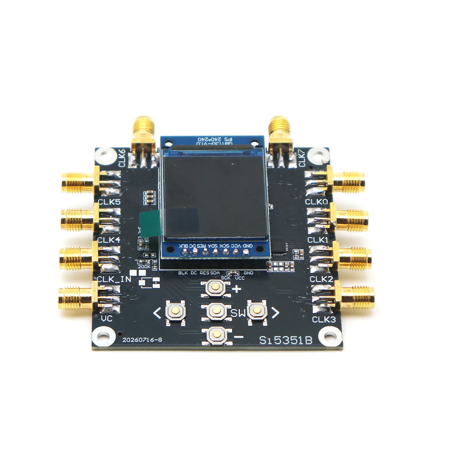Si5351B Clock Generator 2.5kHz-200MHz 8‑Channel Clock Source Square Wave RF Test Signal Generator F/ Frequency Meter Calibration