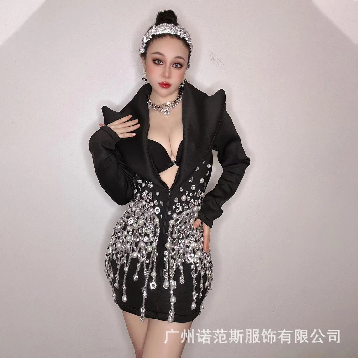 

High End White Temperament Professional Suit Dress Company Temperament Elegant Annual Party Evening Dress