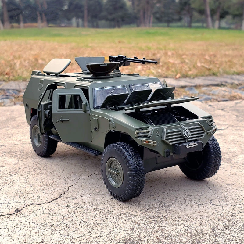 1:24 Military Refit Armored Car Alloy Diecasts Toy Off-road Vehicles Tank Model Metal Police Explosion Proof Car Model Kids Gift