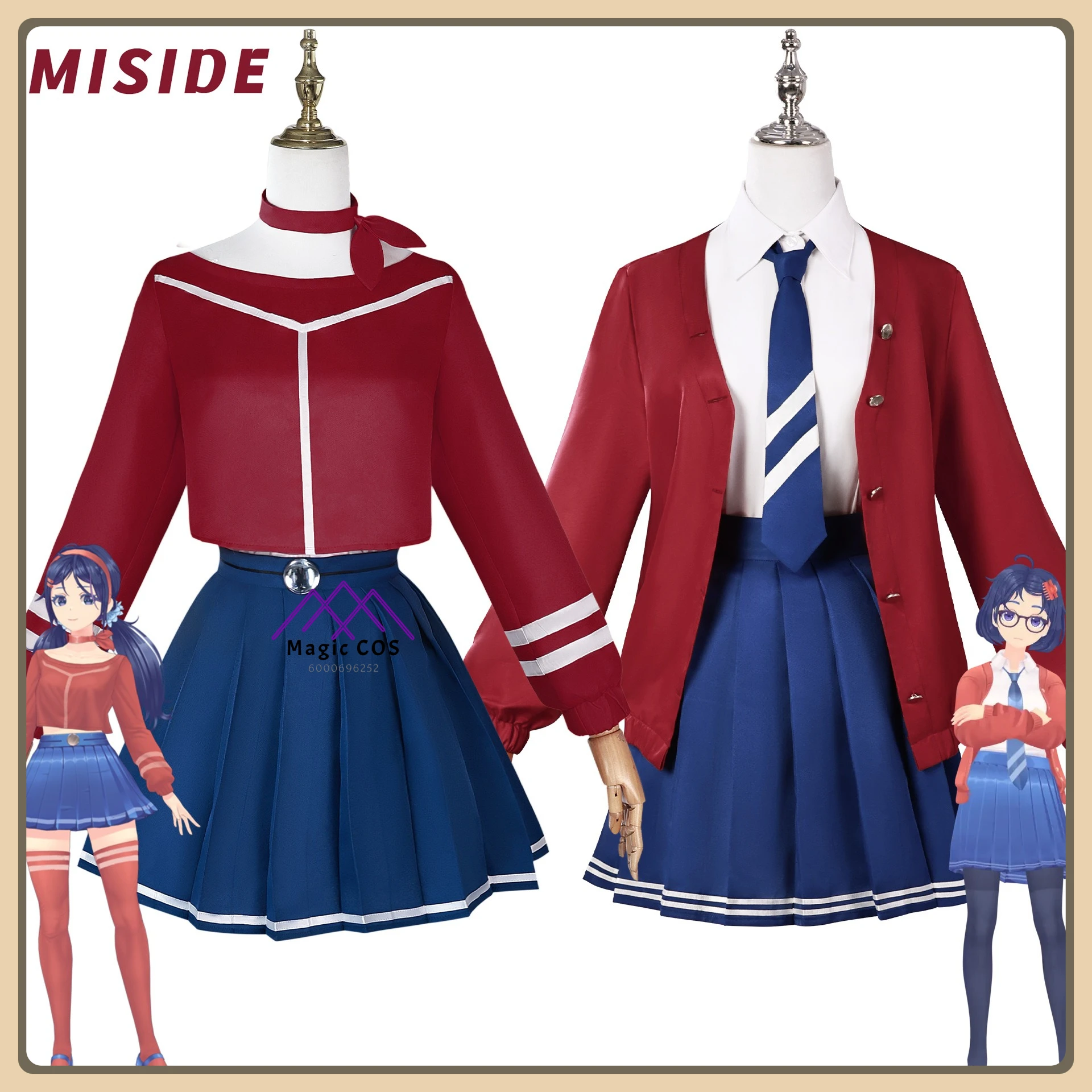 

Hot Game MISIDE Mita Cosplay Complete Set JK Uniform Hair Accessories Badge High Quality cosplay costume Anime Clothes (Female)