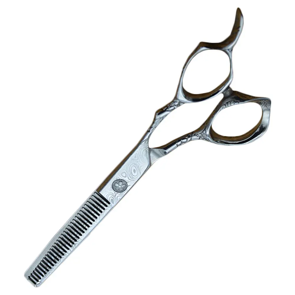 

Salon Scissors Two-Sided Haircut Scissors Stainless Steel 17Cm Professional Grade Ice Calcined for Precise Local Overall