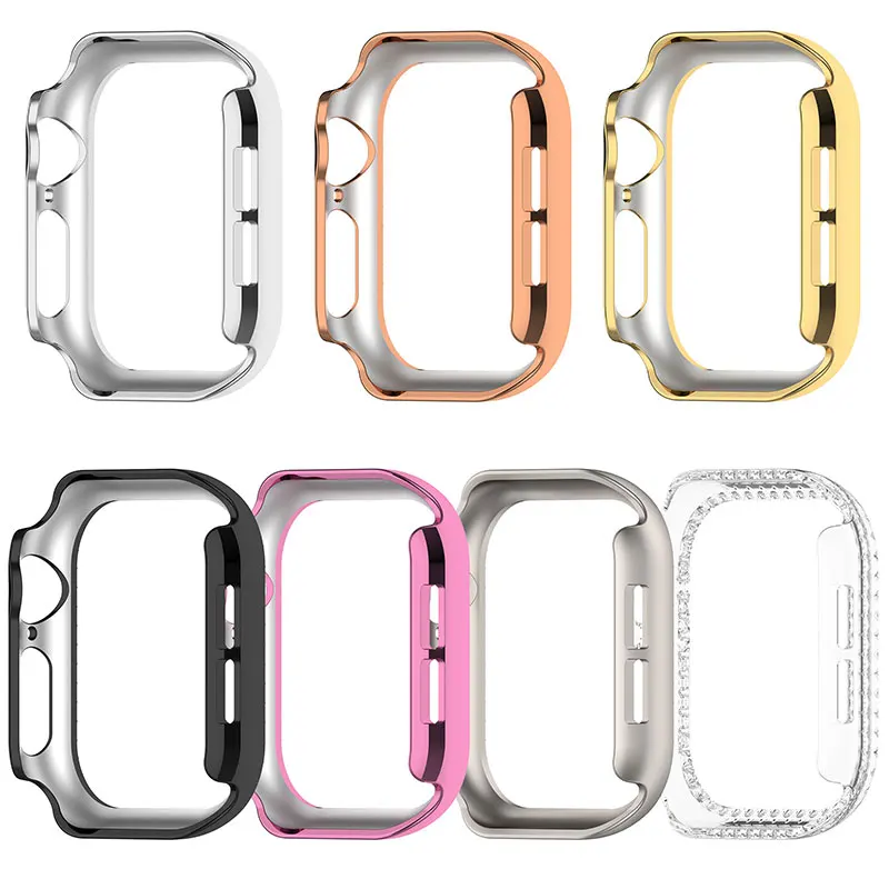 Luxury Diamond Screen Protector Shell Case For Apple Watch 10 42mm 46mm, PC Watch Case Cover For iWatch10 Series Watch accessory