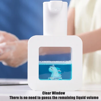 귀여운 반려동물 자동 액체 비누 디펜서, USB 충전, 자동 유도 폼, 손 소독제 기계, 비누 디펜서, 방수 