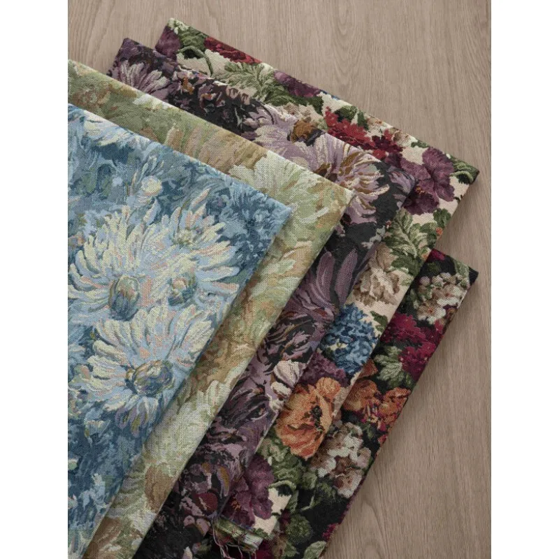 Oil Painting Style Jacquard Chenille Fabric Upholstery By The Meter for Sofa Cover Pillowcase Tablecloth Bag Cushion Diy Cloth