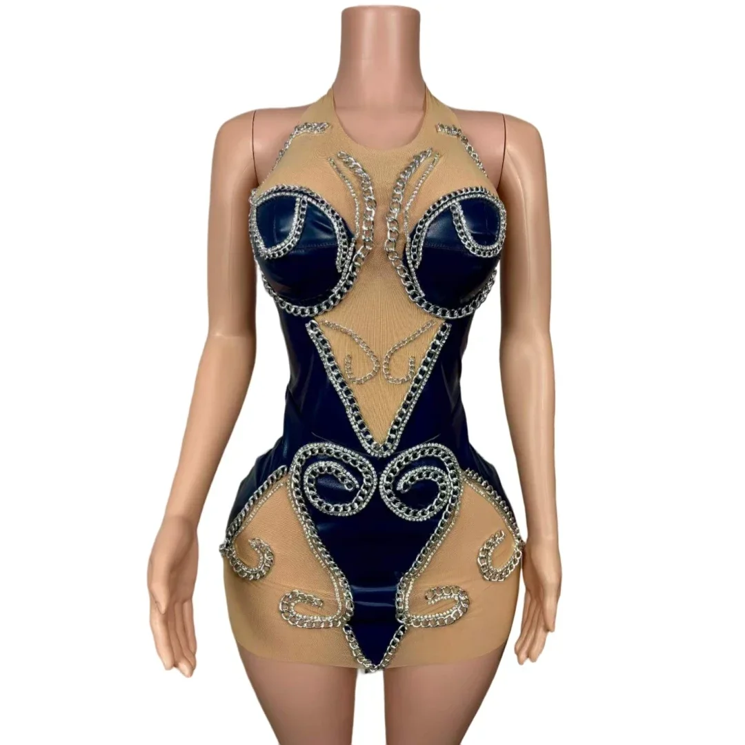 

Mesh Leather Short Backless Dress For Women Red Stretch Mesh Belly Dancing Drag Queen Costume Goddess Senior Pageant Las Vegas