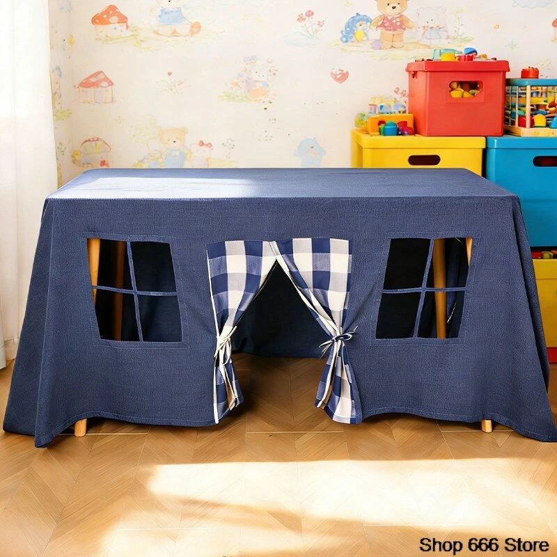 Large Game House Tablecloth Table Fortress Tent Cover Game House Indoor and Outdoor Tablecloth Suitable for Birthday Parties