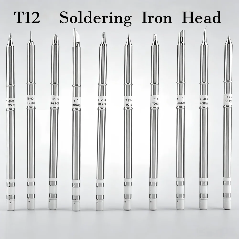  ﻿ T12 Series Soldering Iron Tip – Various Tip Shape Heating Replacement Head, Perfect for Fine SMD Welding & Phone Repair Work