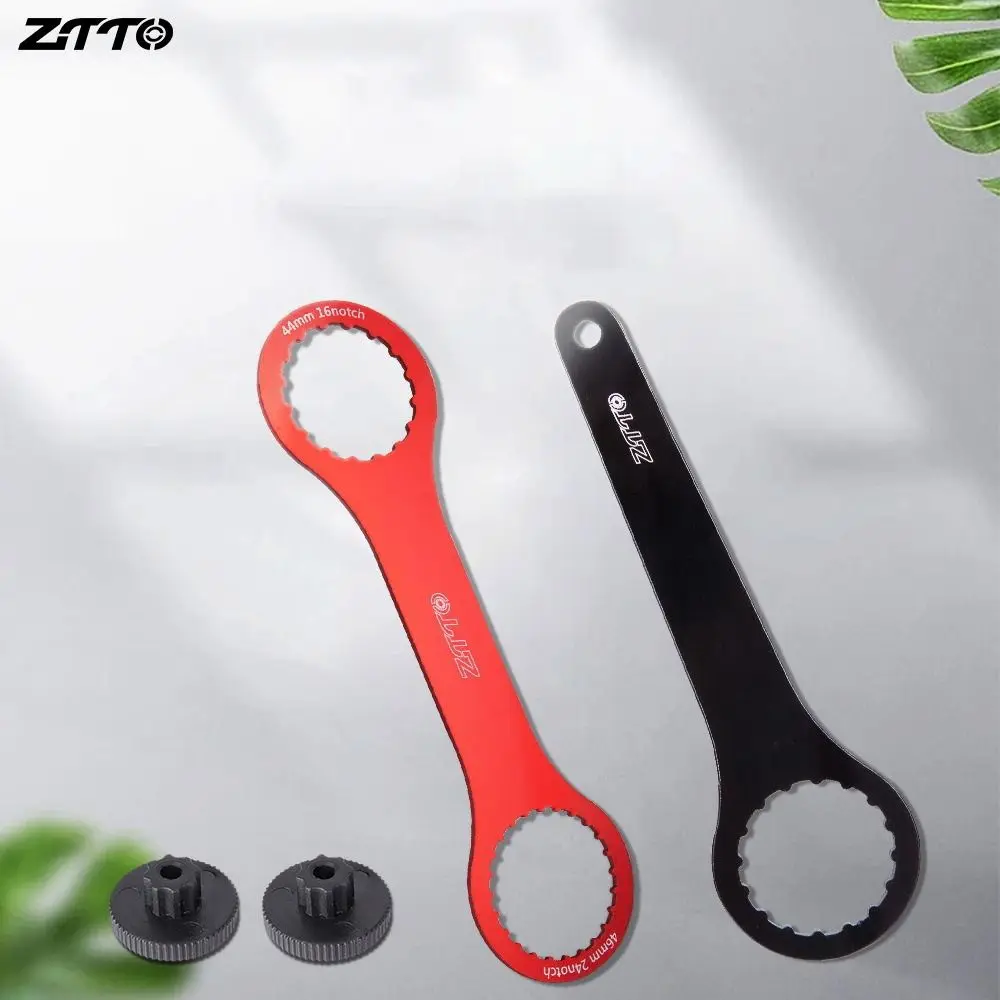 Aluminum Alloy Bicycle Central Axis Wrench Bike Tool Bike Accessories Bicycle Bottom Brackets Wrench Double Headed Metal Teeth