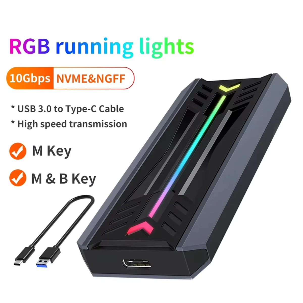 حاوية BISMZ الخارجية Nvme M2 SSD M.2 NGFF NVME حافظة محرك الحالة الصلبة ذات البروتوكول المزدوج يدعم M.2 NGFF 2230/2242/2260/2280