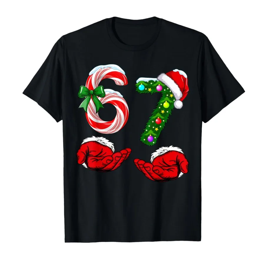 

Забавная футболка 67 Christmas 6 7 Meme Holiday Gen Alpha Slang для мужчин и женщин, футболки из 100% хлопка, топы с короткими рукавами 1106-1
