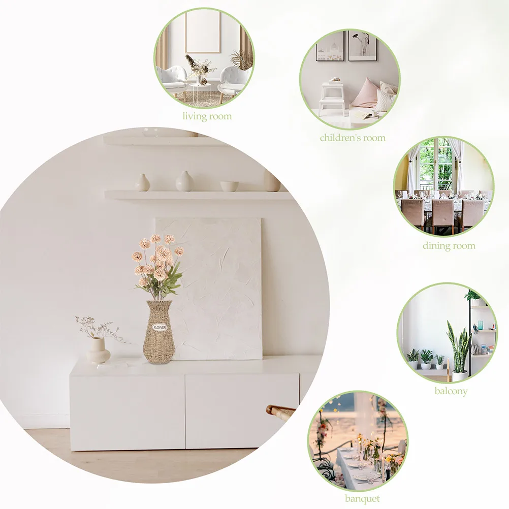 

6pcs Artificial Flowers Fake Dandelions Lifelike Plastic Picks Wedding Home Decor Flower Arrangement Faux for Party