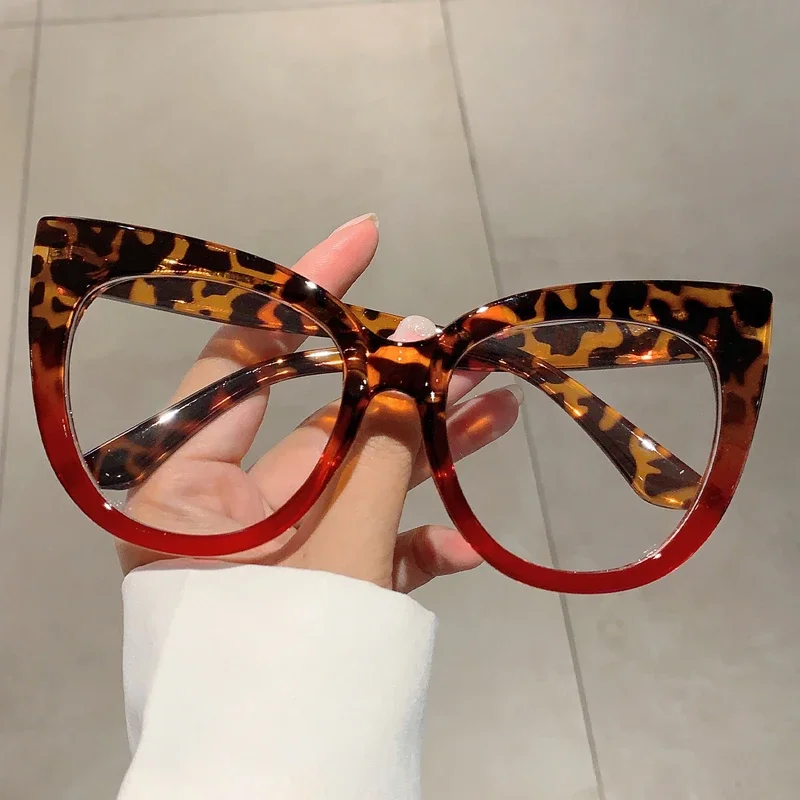 KAMMPT Übergroße Cat Eye Damen Brillen Stilvolle Blaulicht-blockierende Brille Neue trendige Vintage Candy Color Computerbrille