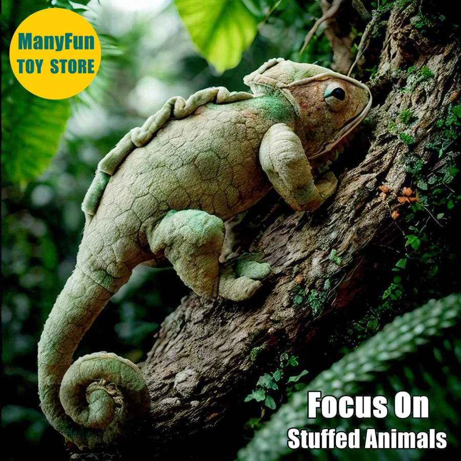 Chameleon Plush Toy Lifelike Color-changing Lizard Stuffed Animal Realistic Anole Plushie Tree dragon Simulation Soft Doll