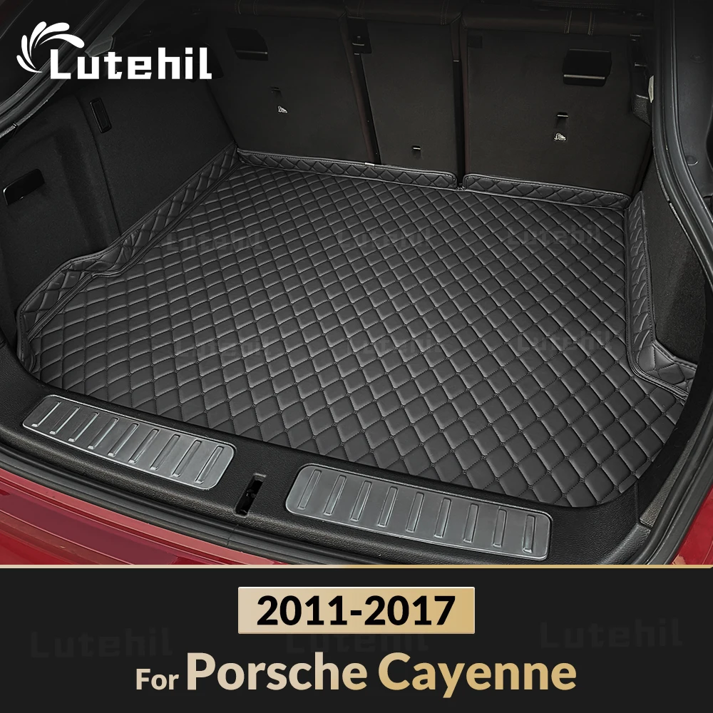 

Коврик в багажник автомобиля для Porsche Cayenne 2011 2012 2013 2014 2015 2016 2017, высокий боковой багажник, водонепроницаемый задний багажник, коврик для ковра