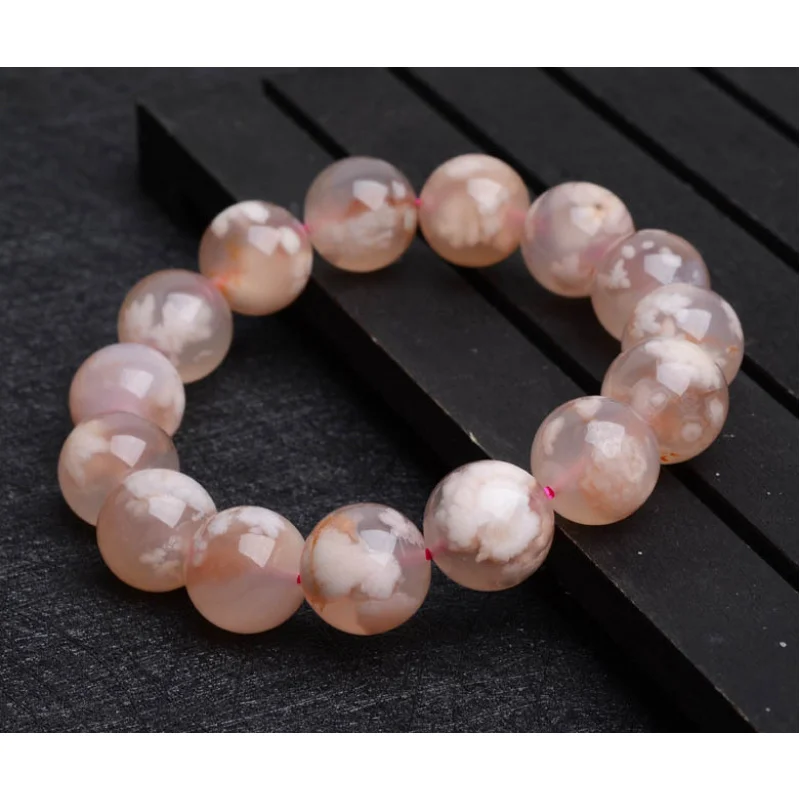 Natural MadagascarSweet Moisturizing Pink Female Cherry Agate Bracelet Ornament