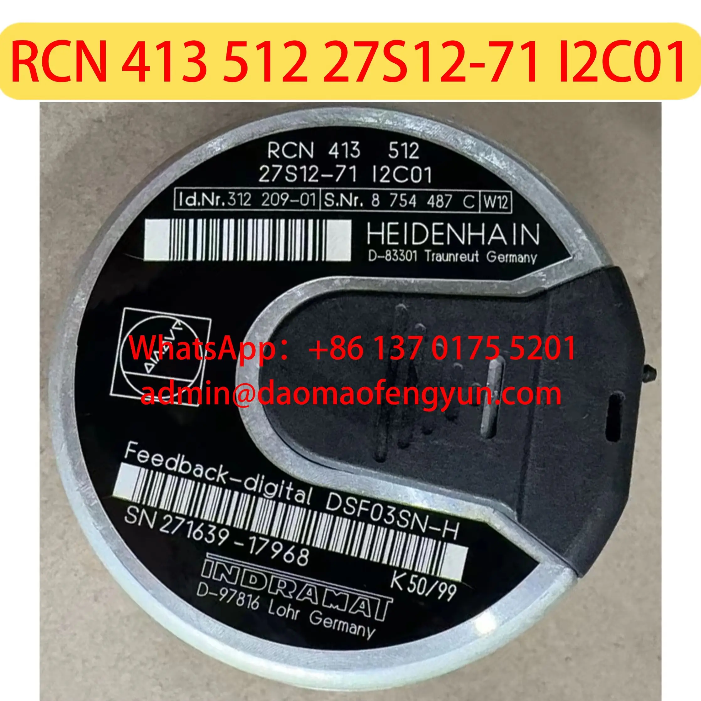 RCN 413 512 27S12-71 I2C01 Used Id.Nr.312 209-01 Encoders，Tested ok