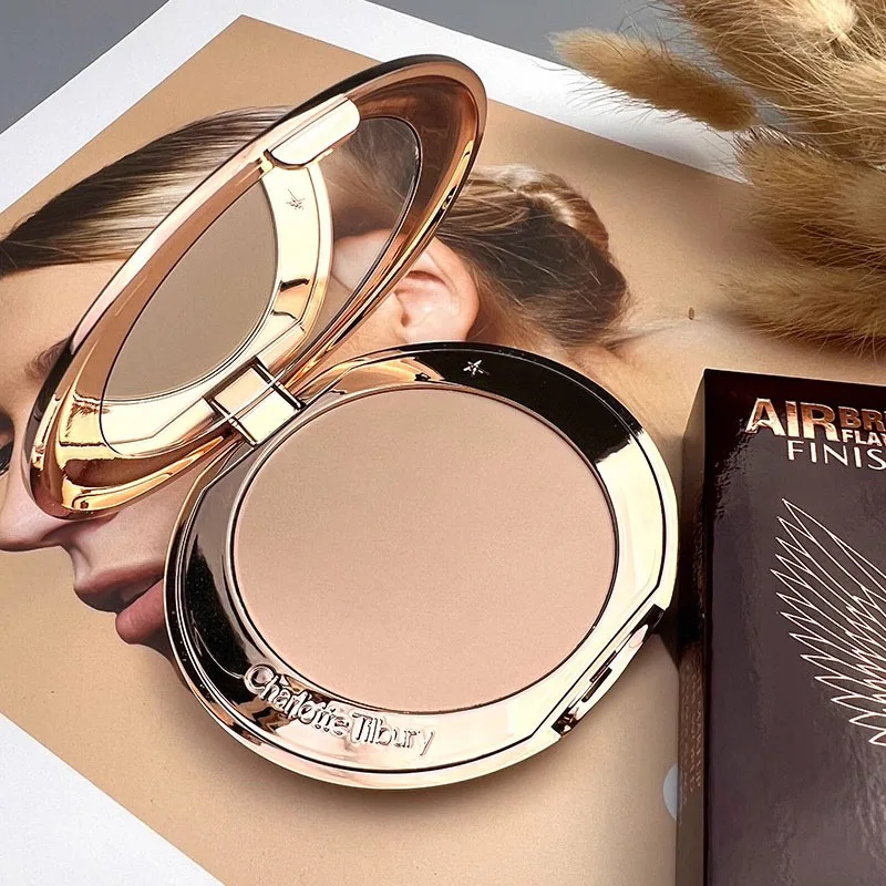 بودرة ظلال الوجه الخالية من العيوب باللون الذهبي الوردي الساخن، لوحة ظلال ثلاثية الأبعاد، تصميم طبيعي رقيق، مكياج محمول