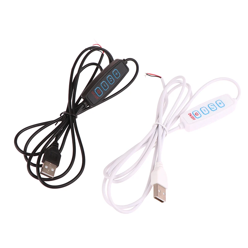 1.5M USB 5V LED Tri-color Dimming Color Switch Cable Dimmer 4-Key Controller 2CH For Low Voltage LED CCT Bicolor Light