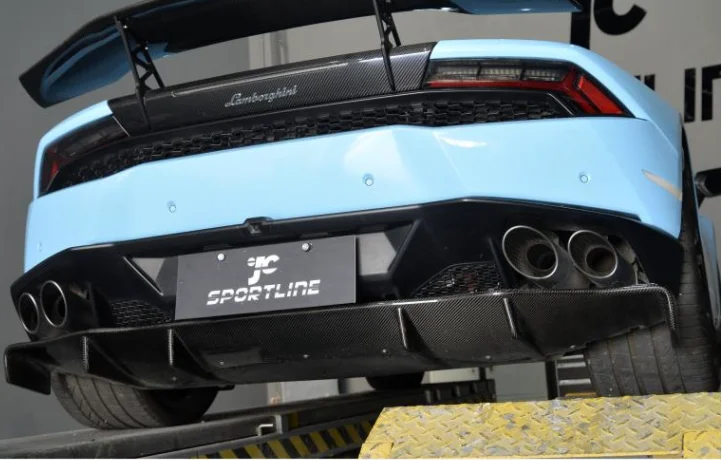 For Lamborghini Huracan LP580 LP610 2014-2020 Real Forged Carbon Fiber Rear Bumper Trunk Diffuser Spoiler Cover