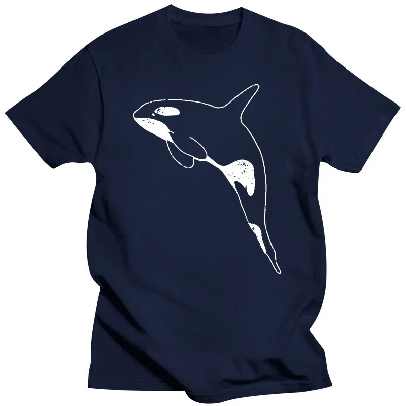 brand tee-shirt tops t shirt for man beach top tees Killer Whale T Shirt Orca Aquatic Sea Ocean Distressed Tee