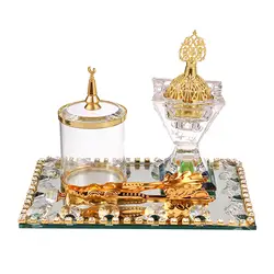 Traditional Arabian Incense Burner Mirrored Tray, Clip Decor Incense Holder for Yoga Desktop Home Fragrance Housewarming Gift