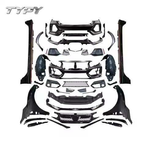 Car Modified FK8 TypeR Body Kits for Honda 10th Civic 2016-2021 FC1 FK7 Upgrade to FK8 Type-R Wide Style Body Kit